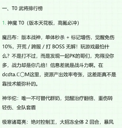 荣耀战将阵容推荐图 荣耀战将阵容推荐图