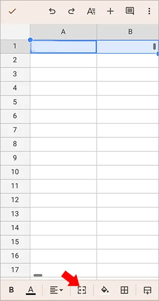 谷歌表格手机版怎么合并单元格