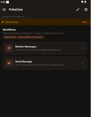 PokeClaw中文版怎么进行对话