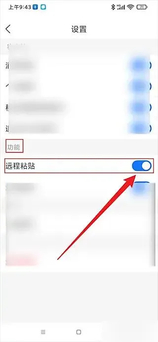 如何开启”远程粘贴“功能？