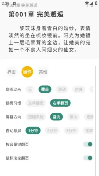 东南小说1.4.08旧版怎么设置翻页模式