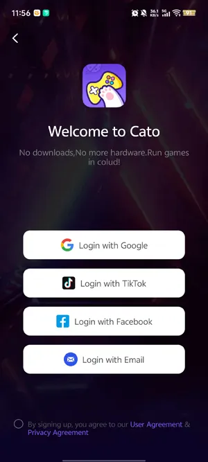 Cato云游戏app怎么登录
