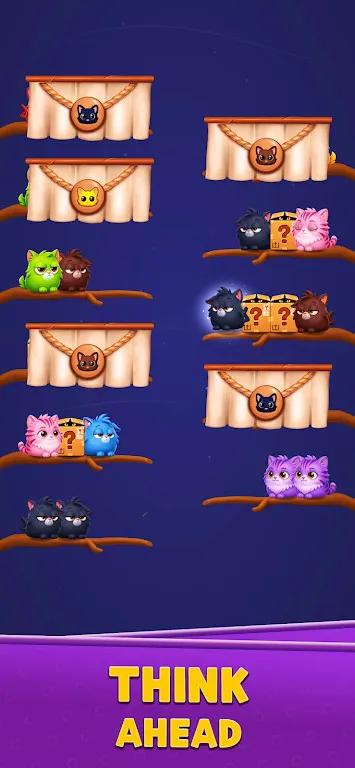 Kitten Jam Sort小猫果酱黑游戏截图3