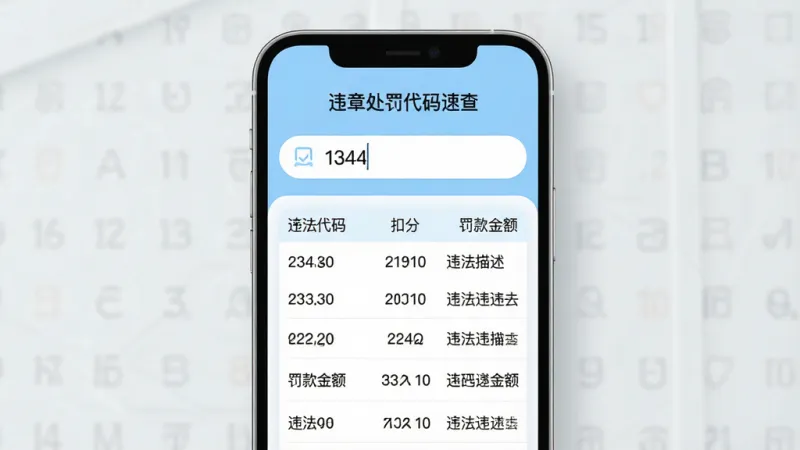 违章处罚代码速查