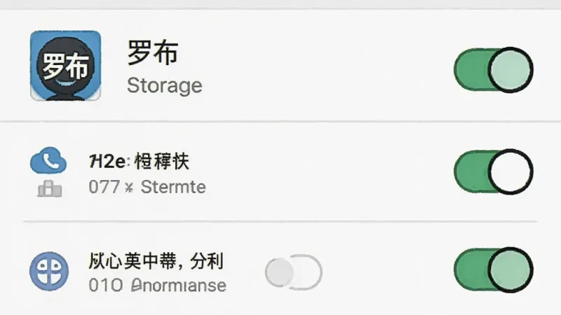 一张手机设置界面的截图风格插图，画面展示安卓系统的应用权限管理页面，页面中