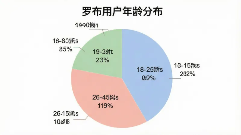 一张数据统计图表插图，画面为饼状图，展示不同年龄段用户占比，图表标题为