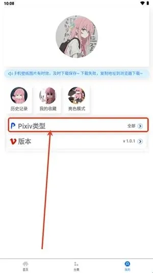 Pixiv类型开启界面 波奇壁纸怎么切换pixiv