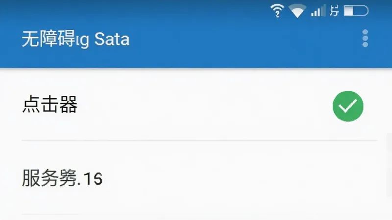 手机设置界面中无障碍服务页面的示意图,页面中有一个名为