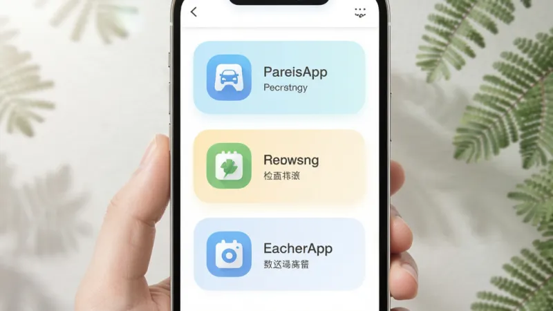 行路安App功能展示图,主体为手机屏幕排列三个功能模块图标,布局为纵向列表,风格简约清新,细节柔和,画质干净,无多余元素
