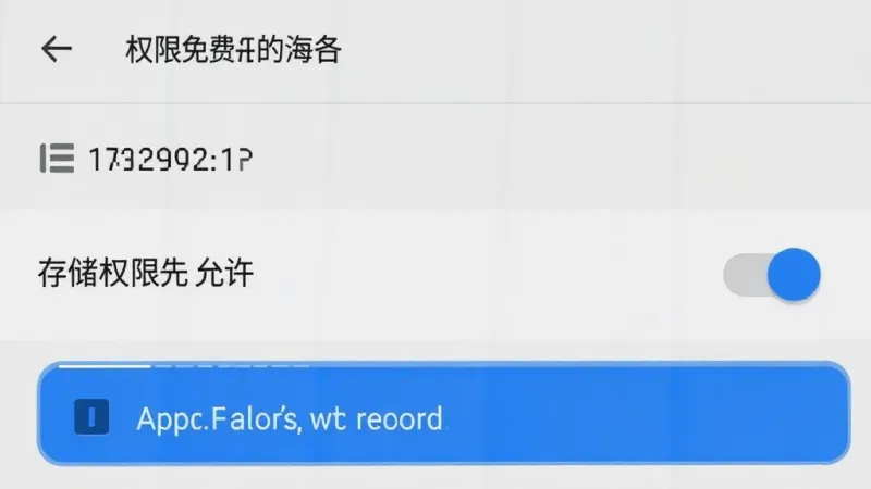 免费铃声海量 手机设置权限界面 存储权限开关 允许安装未知应用 安卓系统设置页 蓝色高亮提示 简洁干净