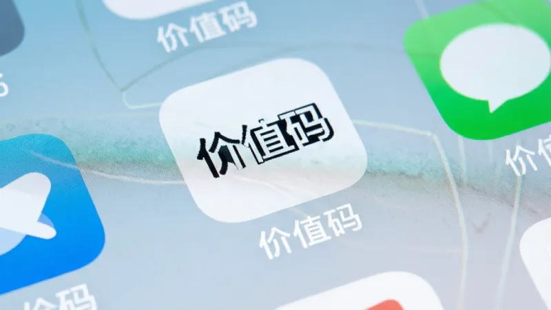 一张手机桌面截图，画面中“价值码”APP图标位于桌面显眼位置，图标设计简洁带有“价值码”字样，背景是清爽的手机壁纸，周围没有其他杂乱应用图标，整体风格干净利落，画质清晰无多余元素