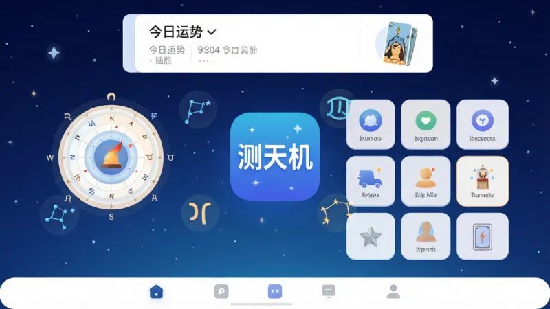 测天机应用主界面全景展示,中心位置有醒目的