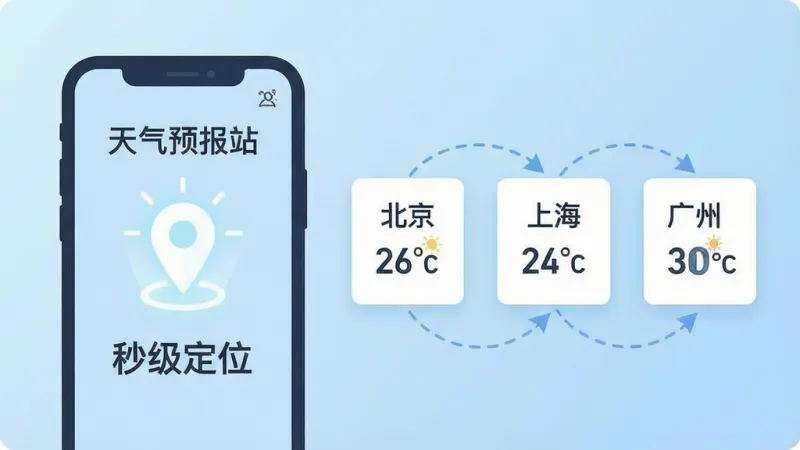 一张扁平化风格的信息图，画面左侧是一个手机图标，手机屏幕里显示