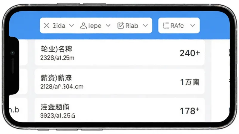信息帮App内部分类信息列表截图风格图，手机屏幕显示招聘信息列表，每条包含职位名称和薪资范围，顶部有筛选栏，整体界面清爽，蓝白配色，画质干净