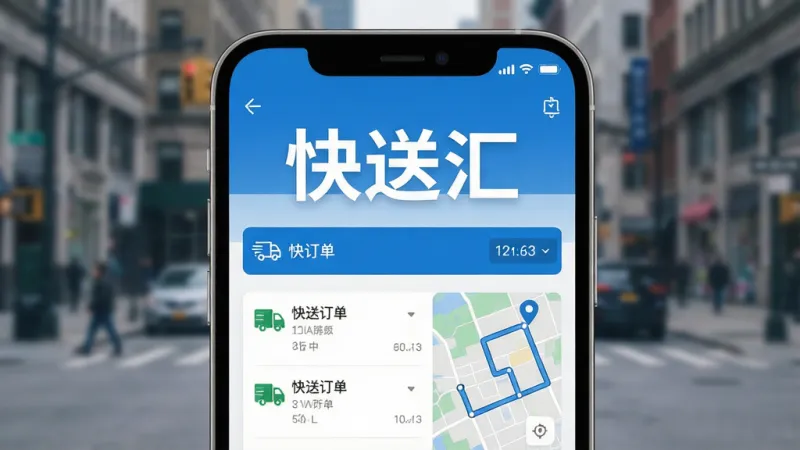一张手机屏幕特写，画面中央显示配送接单软件界面，顶部用醒目大字写着