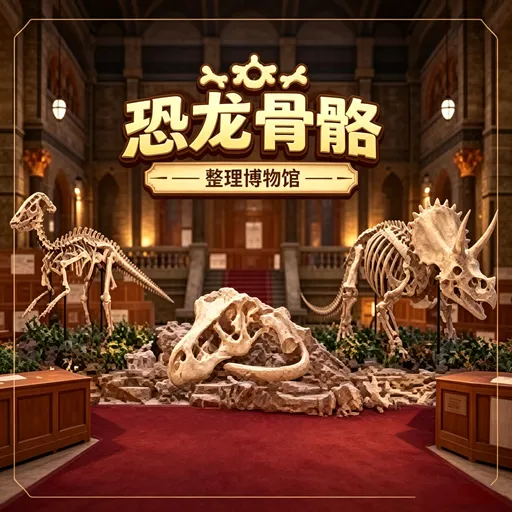 恐龙骨骼：整理博物馆
