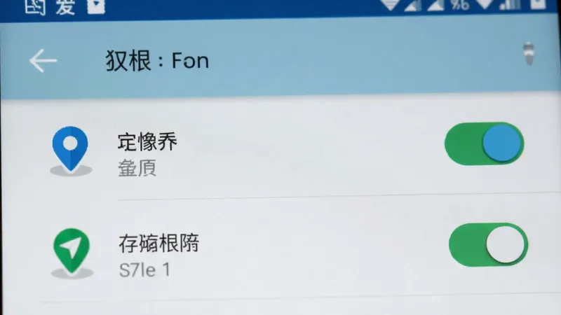 两性附近爱 手机设置权限界面 定位和存储权限开关 安卓系统设置页 清晰图标 扁平风格 高清画质