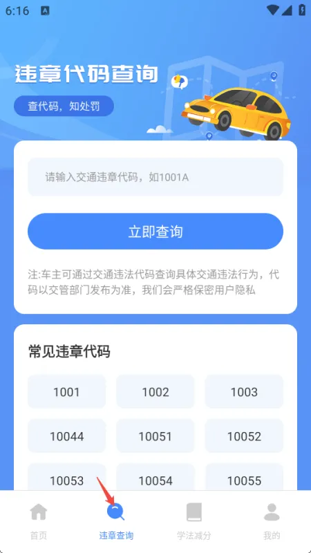 违章查询操作页