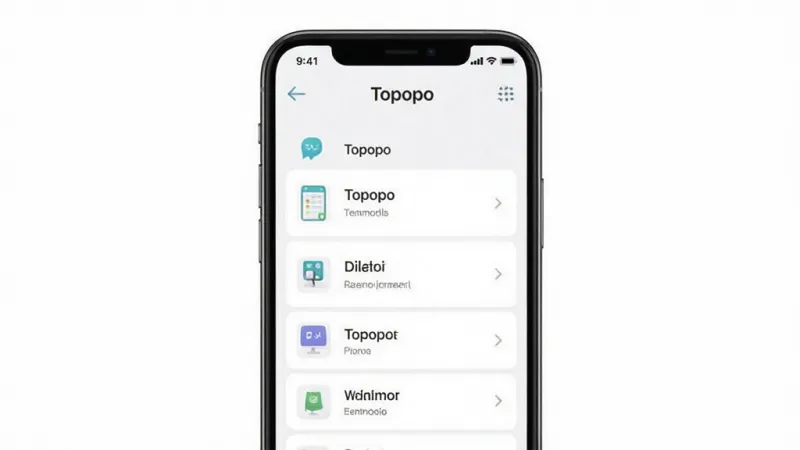 一张展示Topopo软件轻量无广告特点的图片，主体为手机屏幕显示Topopo应用界面，界面中无任何广告弹窗，布局为功能列表，排版简洁，风格清新简约，细节干净利落，画质清晰，背景为纯白色，屏幕中文字包含“Topopo”