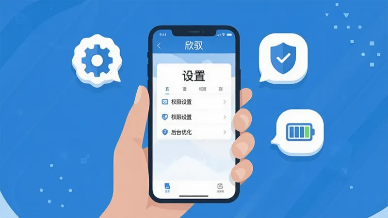 一张手机操作指引示意图，画面中一只手拿着手机，屏幕上显示