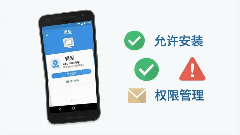 一张手机使用教程示意图,画面中一部安卓手机屏幕显示