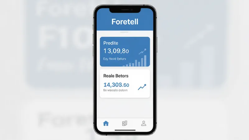 一张手机应用界面展示图，画面中央是名为 Foretell