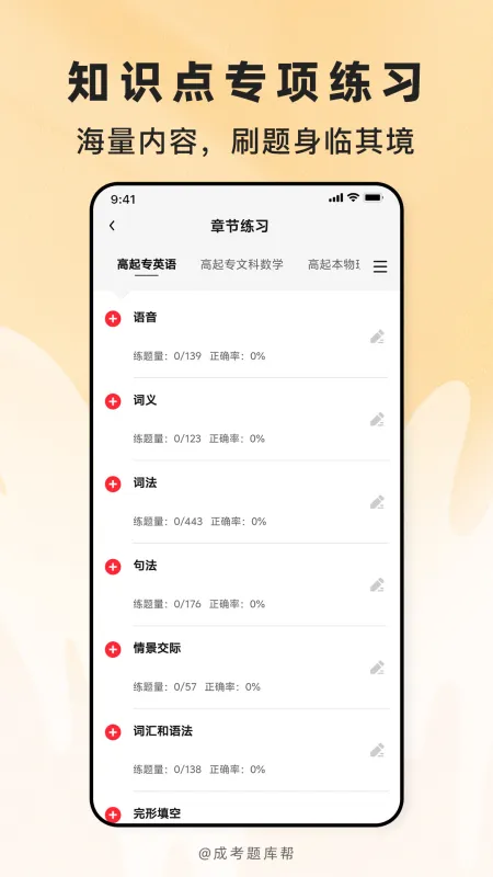 考点穿透式训练 【成考题库帮】考点专项入口