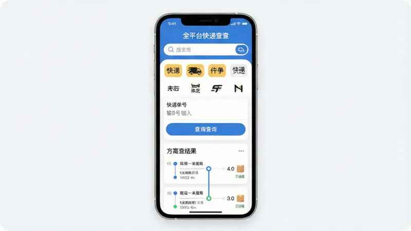 一张手机应用界面展示图，画面中央是一部竖屏手机，屏幕内显示