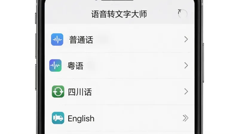 手机设置界面显示语言选择列表,包含