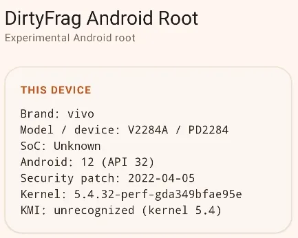 DirtyFrag Android Root DirtyFrag Android Root