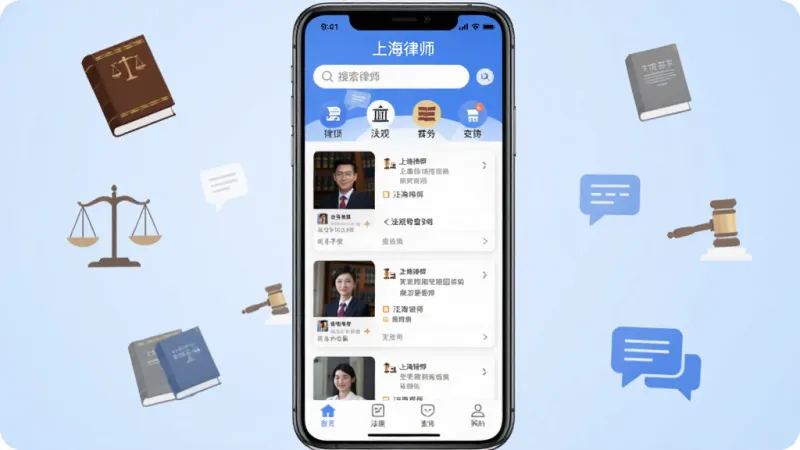 手机应用界面展示，画面中央一部智能手机竖屏显示
