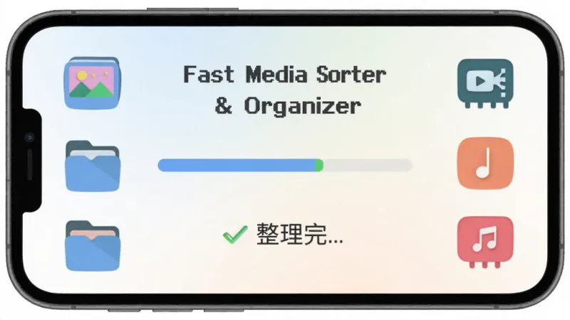 Fast Media Sorter & Organizer 手机屏幕中央展示