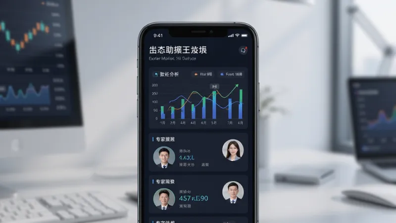 助攻王软件界面展示专家数据分析列表页面 主体为手机屏幕 布局上下分区 排版简洁 风格现代科技感 细节包含数据图表和专家头像 画质清晰 干净 无多余元素