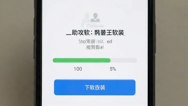 助攻王软件下载安装页面手机截图 主体为手机屏幕显示安装进度 布局居中 排版简洁 风格清爽 细节包含下载按钮和进度条 画质清晰 干净 无多余元素