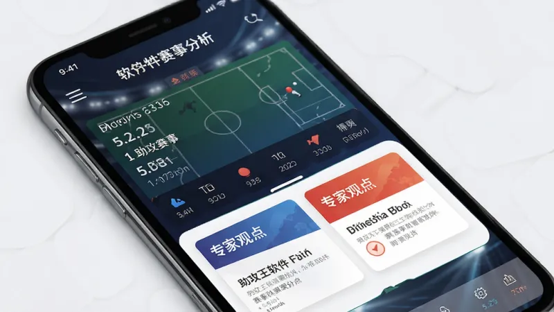 助攻王软件赛事分析详情页面展示 主体为手机界面 布局上下结构 排版清晰 风格运动感 细节包含赛事信息和专家观点卡片 画质清晰 干净 无多余元素