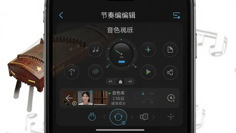 古筝民乐调音器 安卓版 音色库节奏编辑界面预览图